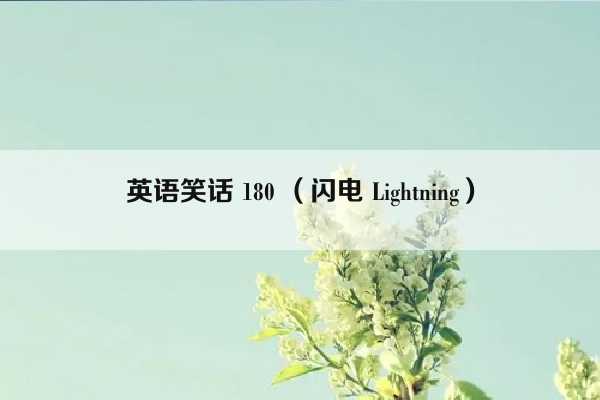 英语笑话 180 （闪电 Lightning）插图