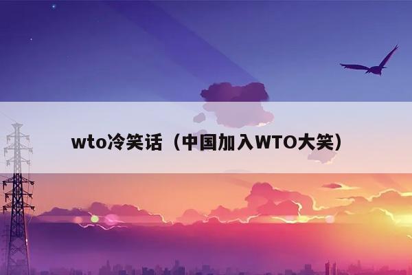 wto冷笑话（中国加入WTO大笑）插图