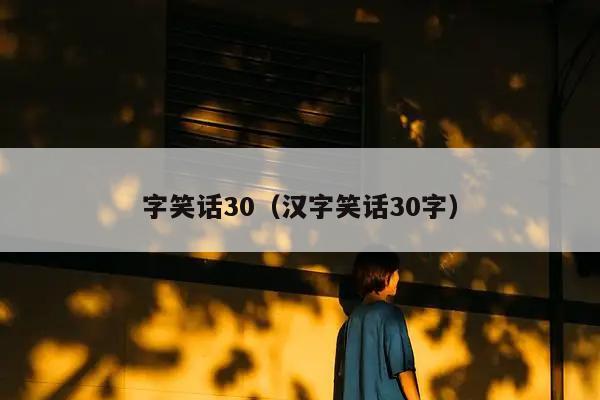 字笑话30（汉字笑话30字）插图